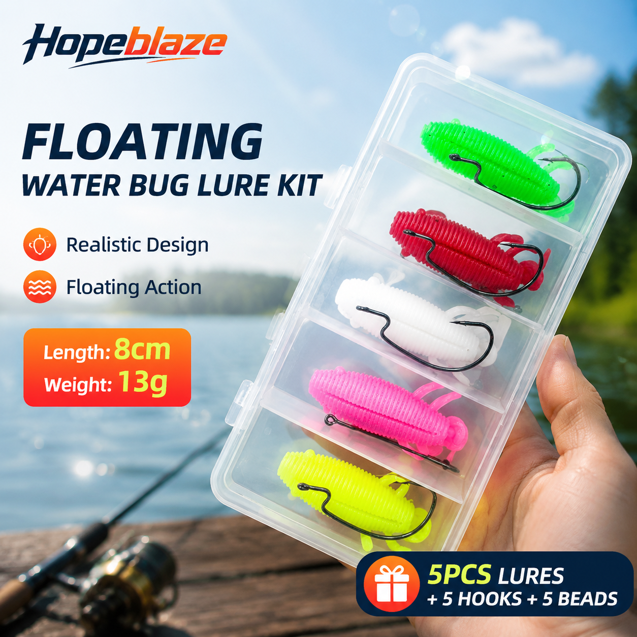 5pcs Floating Soft Frog Lure T - Fishing Hook Weedless review and price