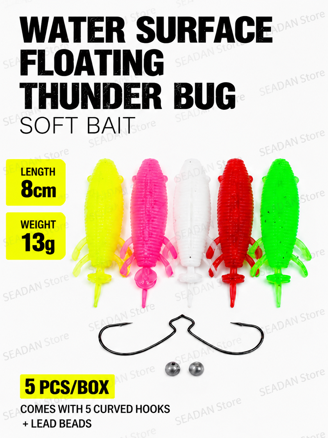 5pcs Floating Soft Frog Lure T - Fishing Hook Weedless review and price