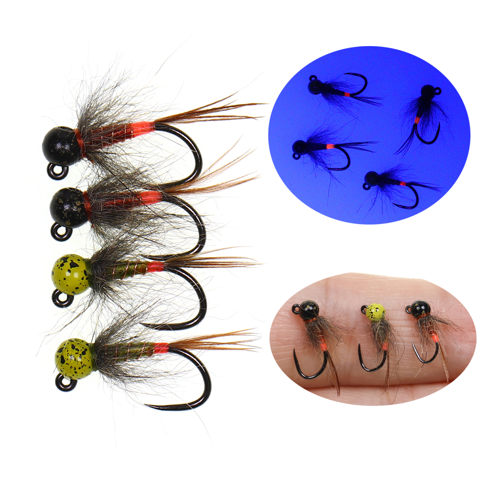 6PCS Jig Tungsten Bead Head Ny - Fishing Hook Barbless review and price