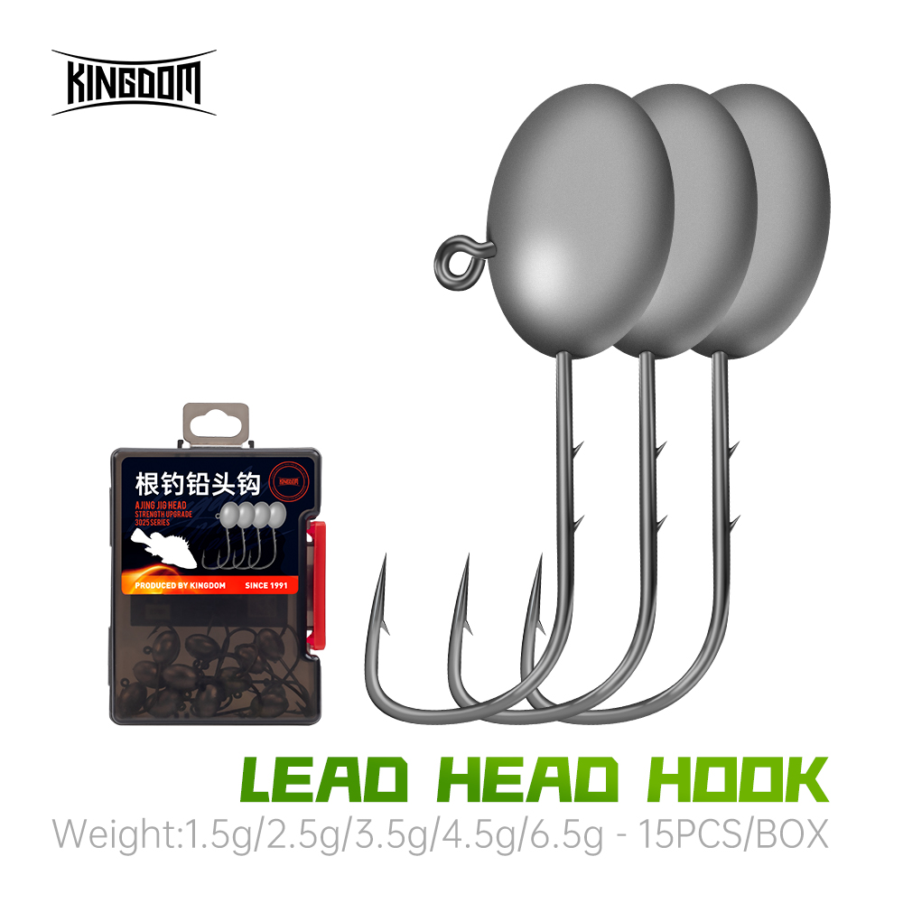 Kingdom 15pcs Lead Head Hook F - Fishing Hook Assortment review and price