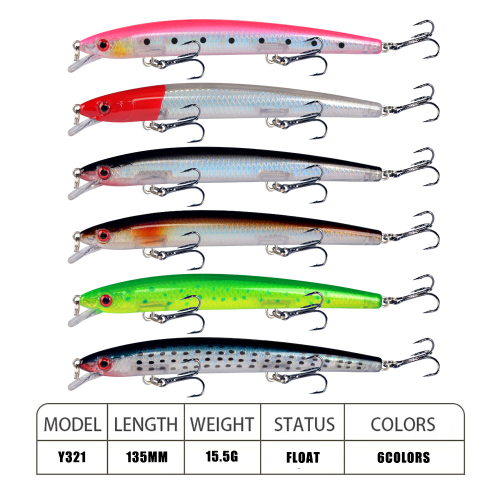 Minnow Fishing Lure 13.5cm 15. - Fishing Hook Treble review and price