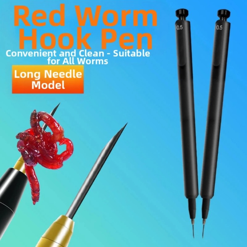 2Pcs Red worm baiting device f - Fishing Hook Size review and price