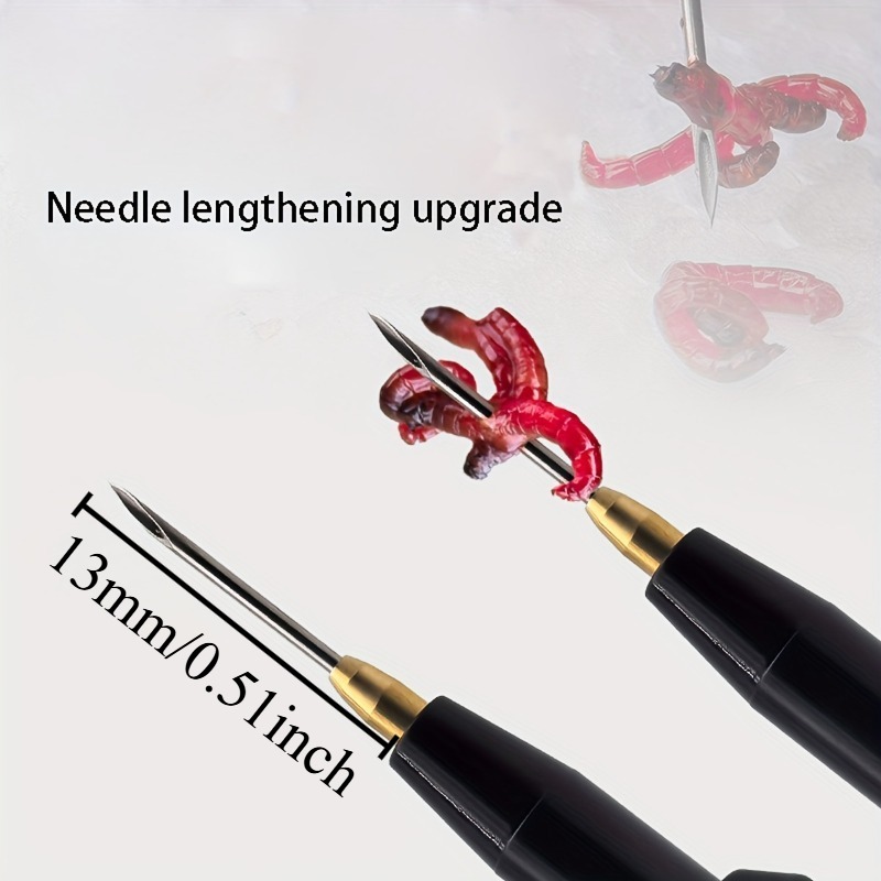2Pcs Red worm baiting device f - Fishing Hook Size review and price