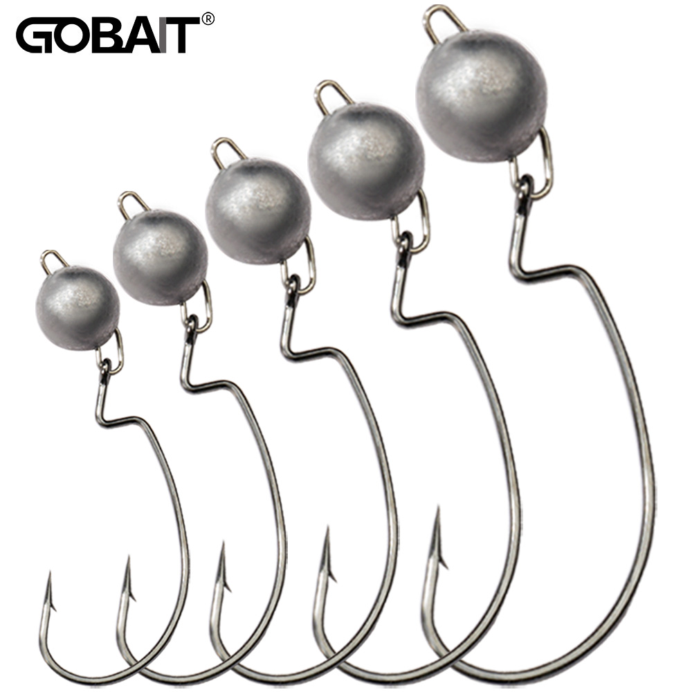 5Pcs Metal Jig Head Worm Hooks - Fishing Hook Weedless review and price