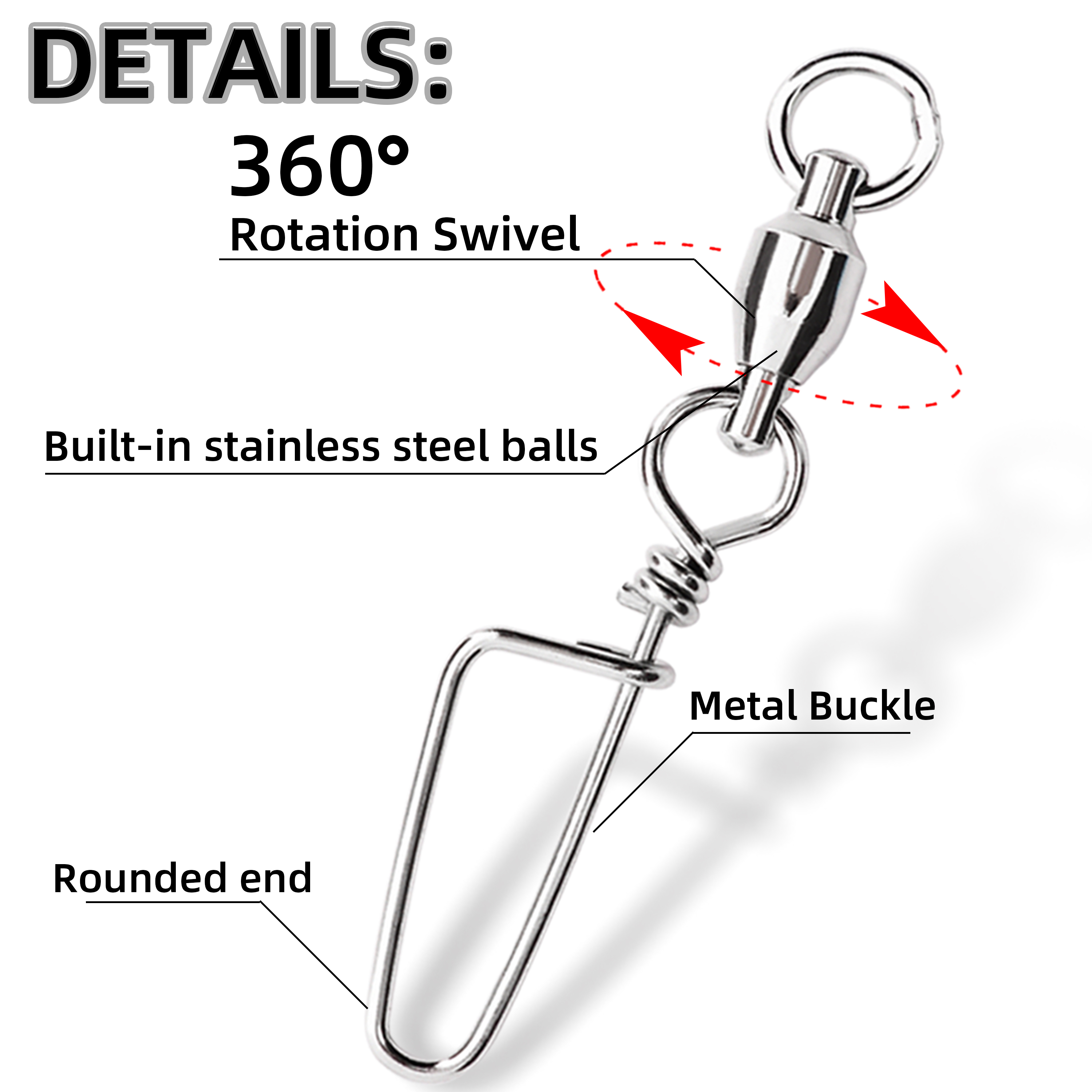 50pcs Fishing Ball Bearing Swi - Fishing Hook Box review and price