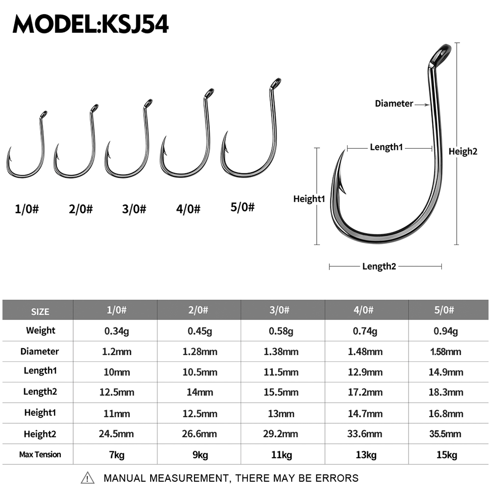 KATYUSHA  100PCS J Hooks 1/0-2 - Fishing Hook Offset review and price